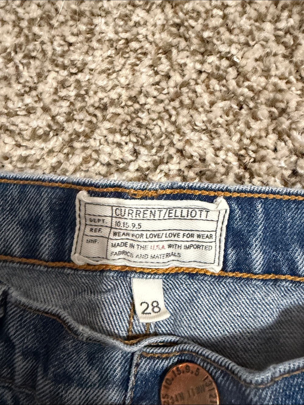 Current/Elliott Light Blue Denim Jeans - Classic Straight
